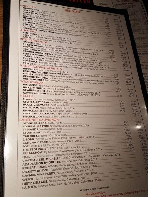 village tavern menu greensboro nc.
